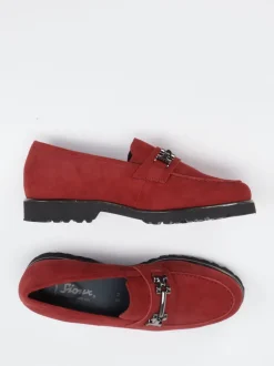 Sioux – Loafer aus Veloursleder Dunkelrot