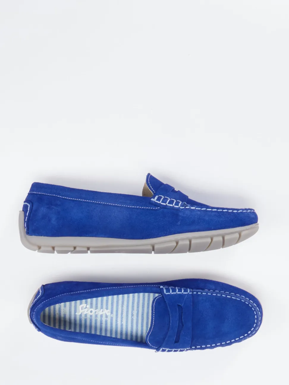 Sioux – Loafer aus Veloursleder in Kobaltblau