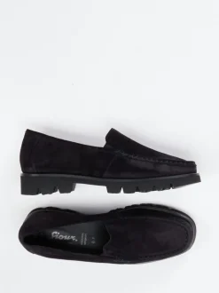 Sioux – Loafer aus Veloursleder in Tiefschwarz