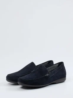 Sioux – Loafer aus Veloursleder in Dunkelblau