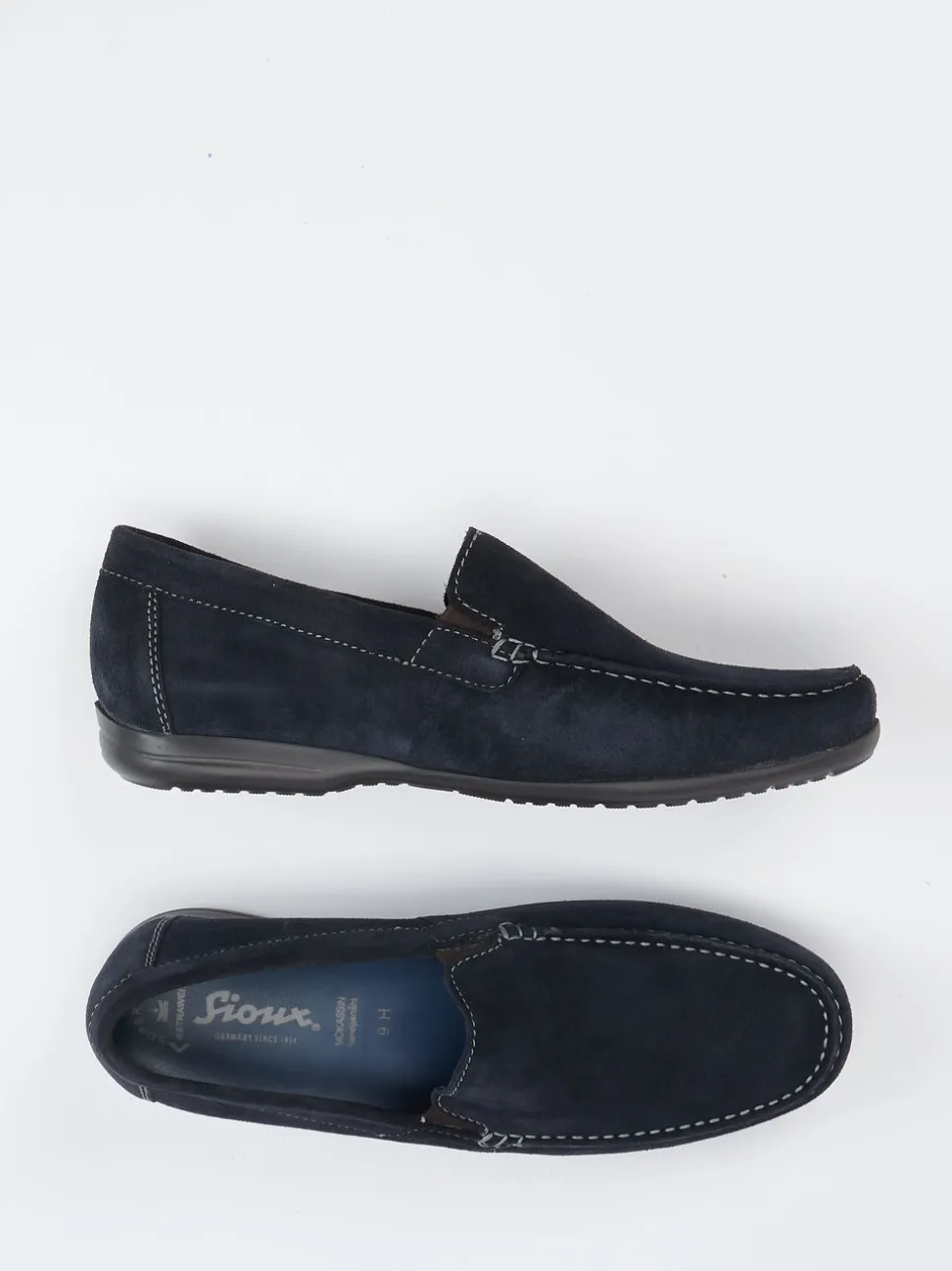Sioux – Loafer aus Veloursleder in Dunkelblau
