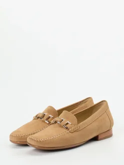 Sioux – Loafer aus Veloursleder in Sandbeige