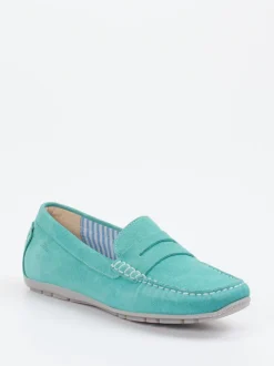 Sioux – Loafer aus Veloursleder türkis