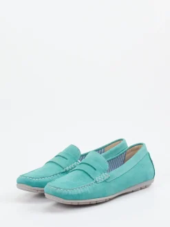 Sioux – Loafer aus Veloursleder türkis