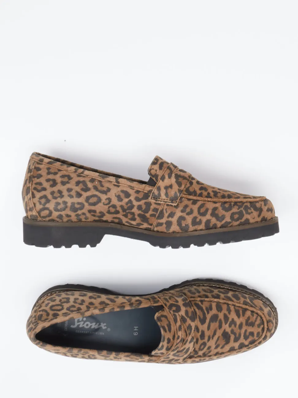 Sioux – Loafer aus Veloursleder in Leoprint