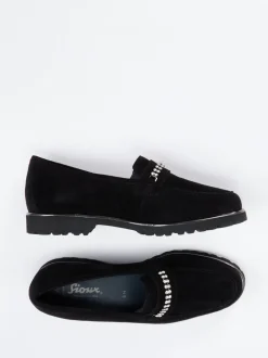 Sioux – Loafer aus Veloursleder mit Strassdetail