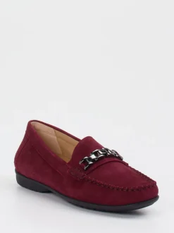 Sioux – Loafer aus Veloursleder in Bordeauxrot