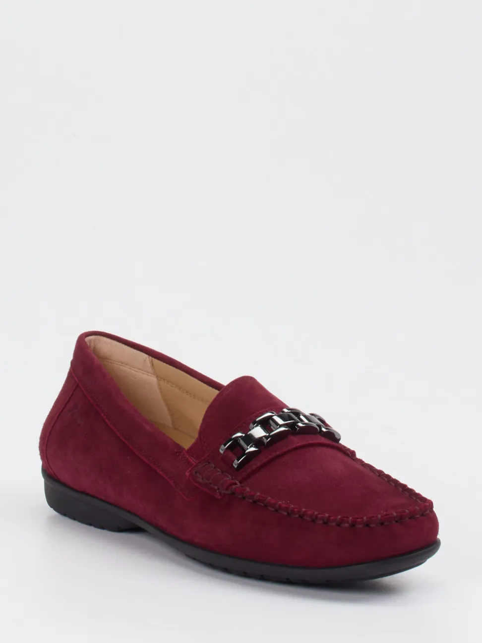 Sioux – Loafer aus Veloursleder in Bordeauxrot