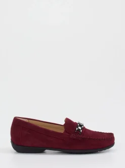 Sioux – Loafer aus Veloursleder in Bordeauxrot