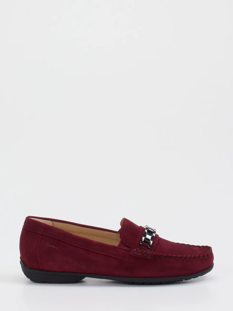Sioux – Loafer aus Veloursleder in Bordeauxrot