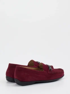 Sioux – Loafer aus Veloursleder in Bordeauxrot