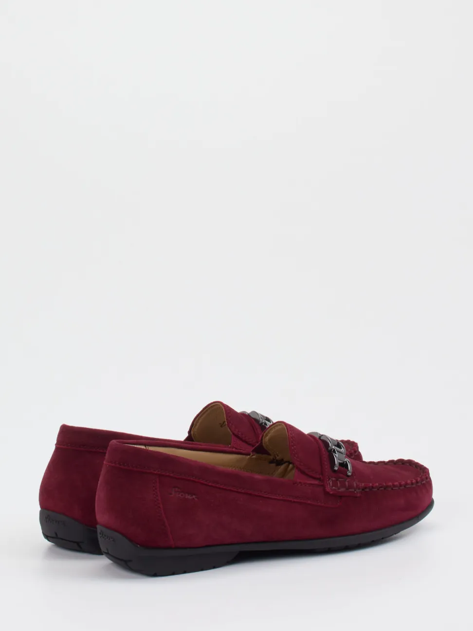 Sioux – Loafer aus Veloursleder in Bordeauxrot
