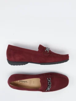 Sioux – Loafer aus Veloursleder in Bordeauxrot