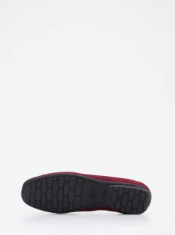 Sioux – Loafer aus Veloursleder in Bordeauxrot