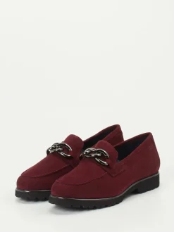 Sioux – Loafer aus Veloursleder in Bordeauxrot