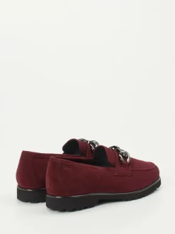 Sioux – Loafer aus Veloursleder in Bordeauxrot