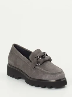Sioux – Loafer aus Veloursleder in Silbergrau