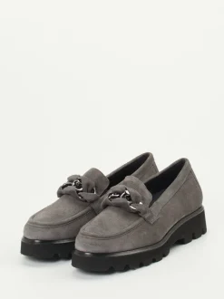 Sioux – Loafer aus Veloursleder in Silbergrau
