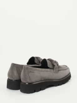 Sioux – Loafer aus Veloursleder in Silbergrau