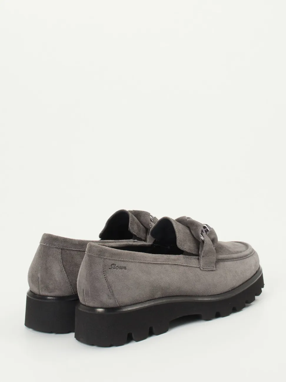 Sioux – Loafer aus Veloursleder in Silbergrau