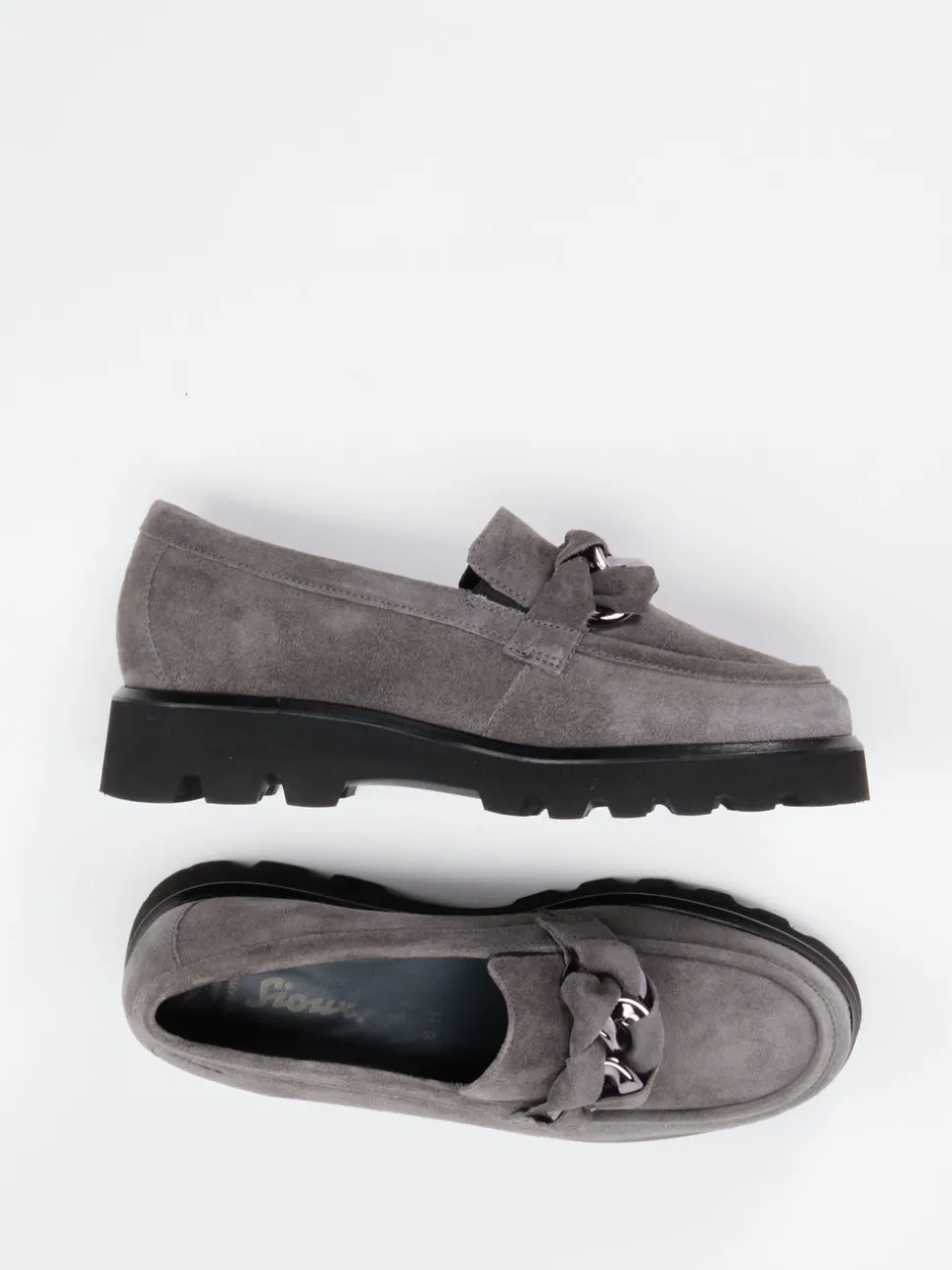 Sioux – Loafer aus Veloursleder in Silbergrau