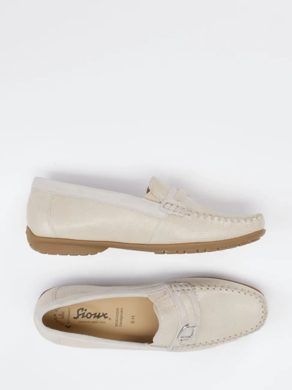 Sioux – Mokassin aus Leder in Cremebeige