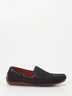 Sioux – Mokassin aus Veloursleder Dunkelblau