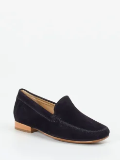 Sioux – Mokassin aus Veloursleder Dunkelblau