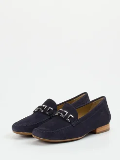 Sioux – Mokassin-Loafer aus Veloursleder Dunkelblau