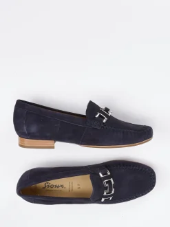 Sioux – Mokassin-Loafer aus Veloursleder Dunkelblau