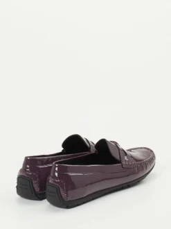 Sioux – Mokassin-Loafer aus Lackleder Aubergine