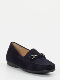 Sioux – Mokassin-Slipper aus Veloursleder Dunkelblau