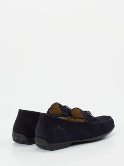 Sioux – Mokassin-Slipper aus Veloursleder Dunkelblau