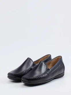 Sioux – Mokassin-Slipper aus Kalbleder Dunkelblau