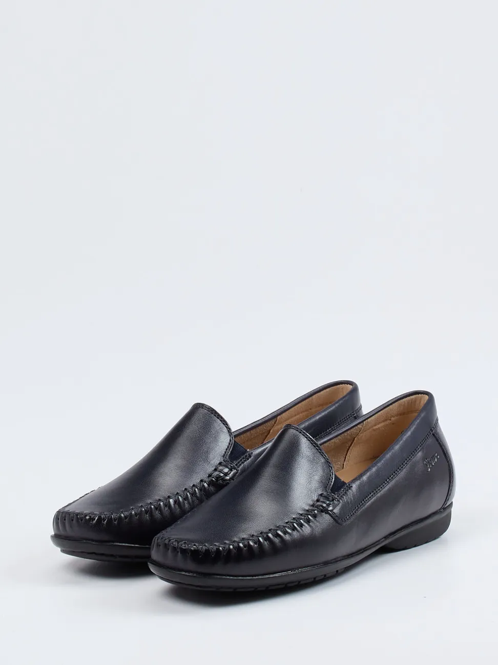 Sioux – Mokassin-Slipper aus Kalbleder Dunkelblau