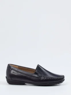 Sioux – Mokassin-Slipper aus Kalbleder Dunkelblau