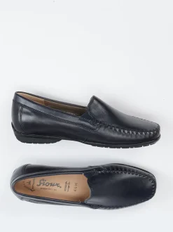 Sioux – Mokassin-Slipper aus Kalbleder Dunkelblau