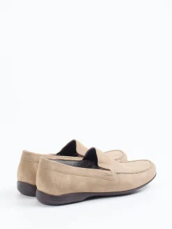 Sioux – Mokassin-Slipper aus Veloursleder beige