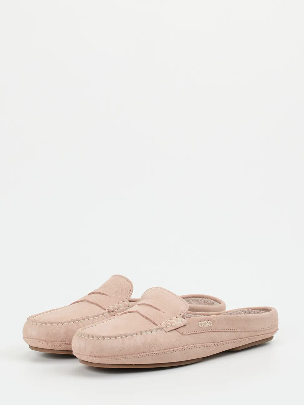 Sioux – Pantolette aus Veloursleder Rosébeige