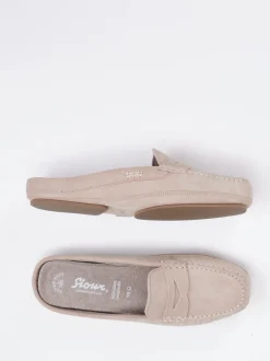 Sioux – Pantolette aus Veloursleder Rosébeige