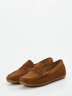 Sioux – Penny Loafer aus Veloursleder Rostbraun