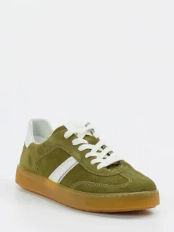 Sioux – Retro-Sneaker aus Veloursleder Olivgrün