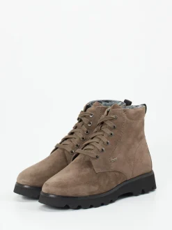 Sioux – Schnürboots aus Veloursleder taupe