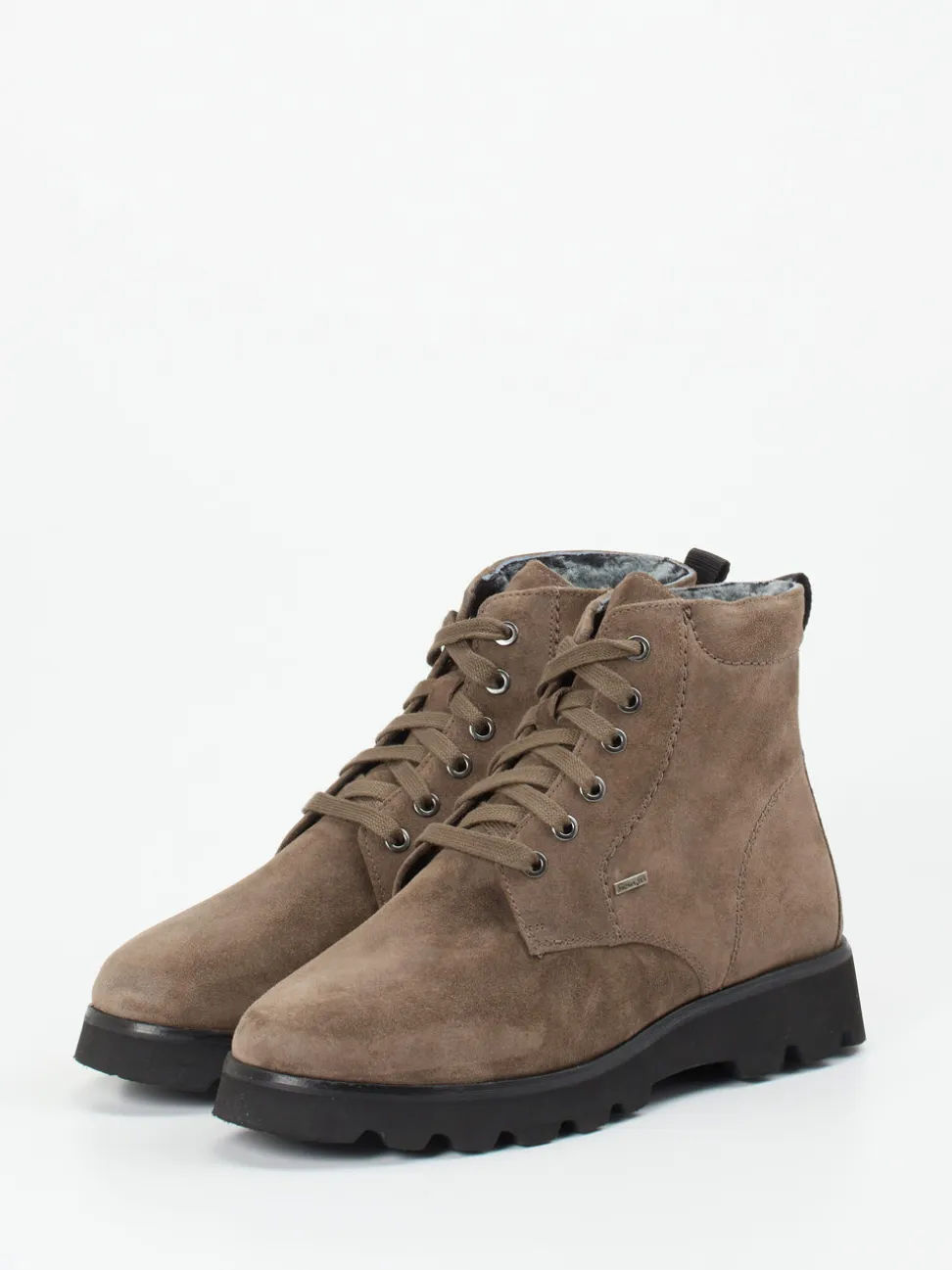 Sioux – Schnürboots aus Veloursleder taupe