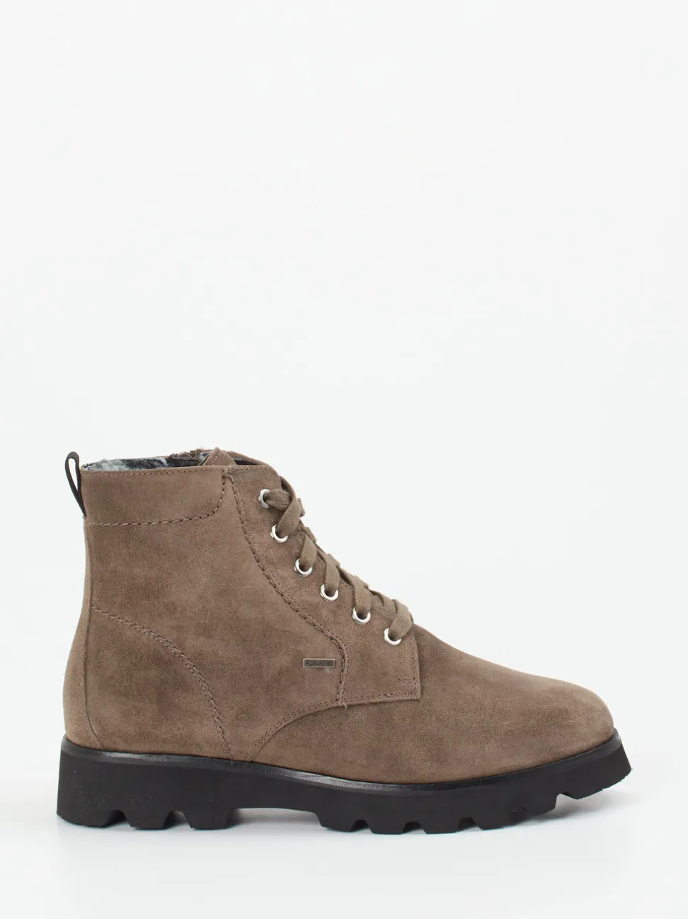Sioux – Schnürboots aus Veloursleder taupe