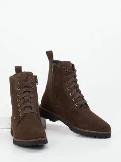 Sioux – Schnürboots aus Veloursleder dunkelbraun