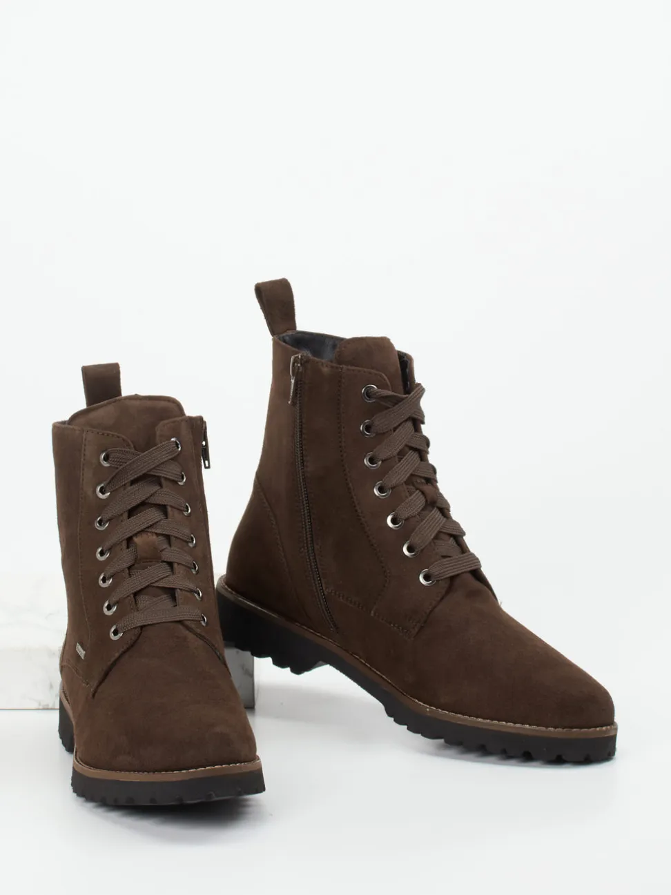 Sioux – Schnürboots aus Veloursleder dunkelbraun