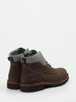 Sioux – Schnürboots aus Veloursleder dunkelbraun