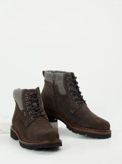 Sioux – Schnürboots aus Veloursleder dunkelbraun