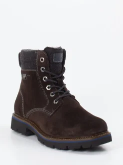 Sioux – Schnürboots aus Veloursleder dunkelbraun